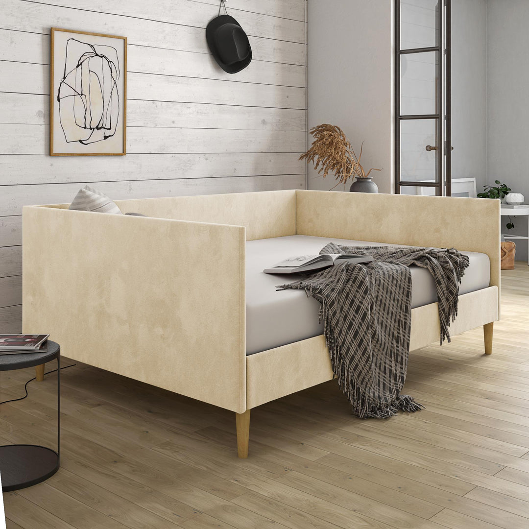 Franklin Mid Century Upholstered Daybed Contemporary Design - Tan - Full