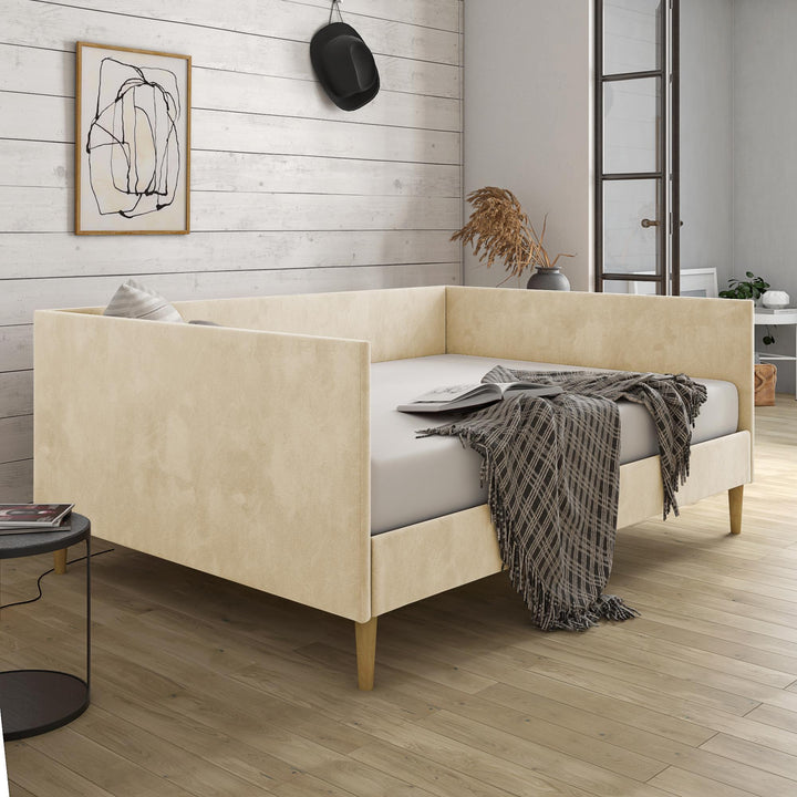 Franklin Mid Century Upholstered Daybed Contemporary Design - Tan - Full