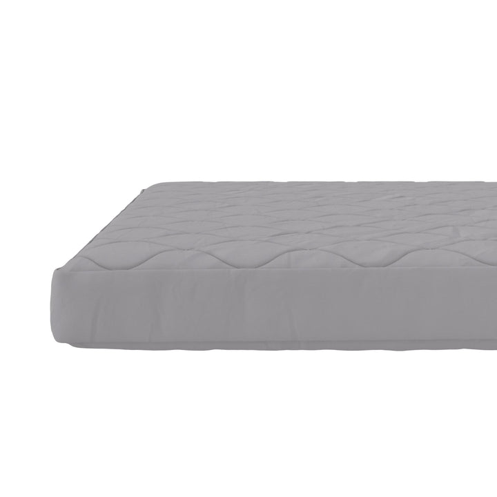 6 Inch Quilted Mattress with Machine Washable Cover - Soft Grey - Twin