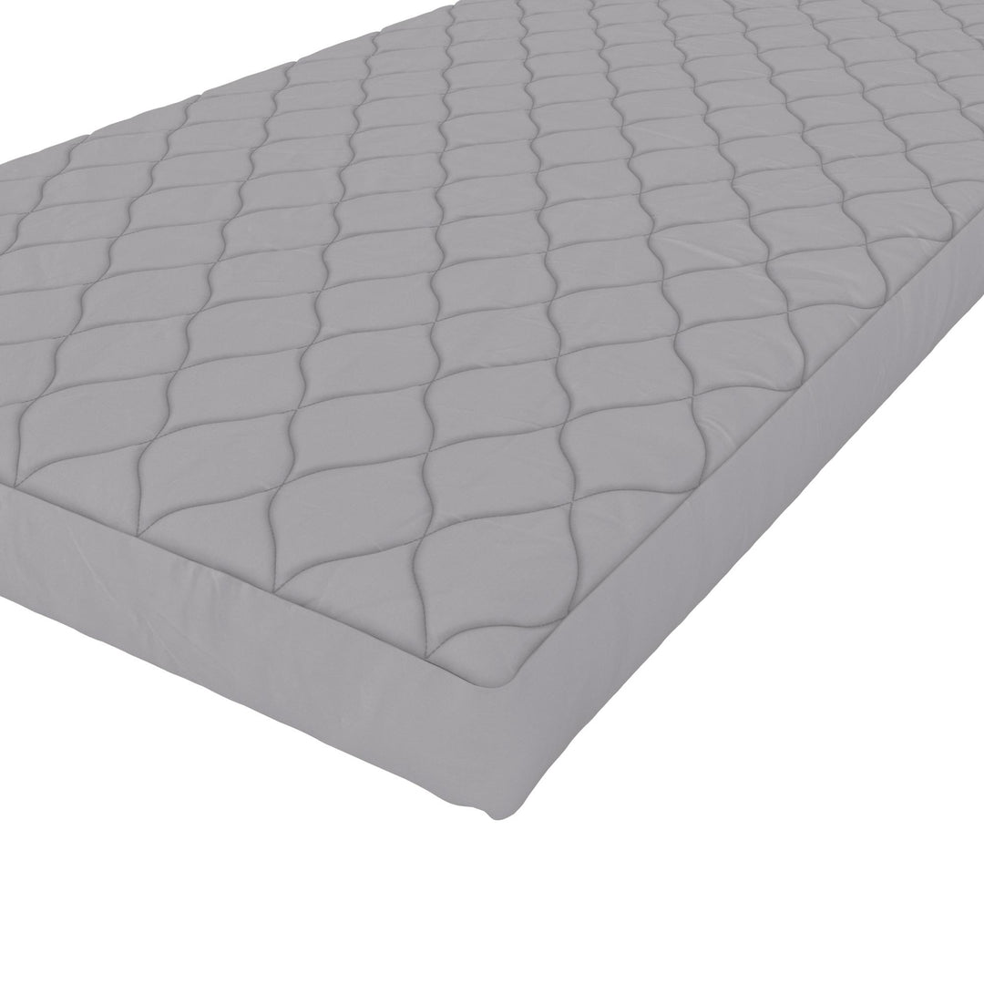 6 Inch Quilted Mattress with Machine Washable Cover - Soft Grey - Twin