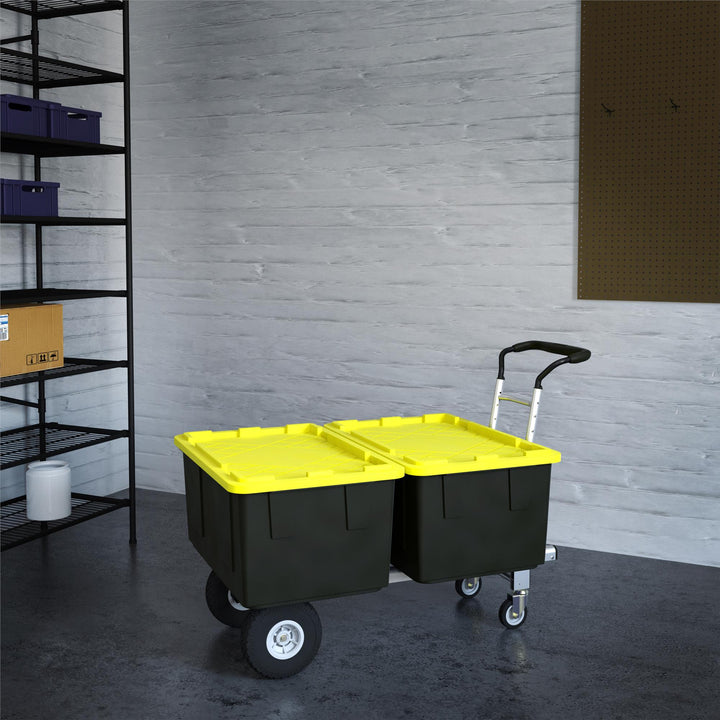 3-in-1 Folding Series Hand Truck, Cart and Platform Cart with Flat Free Wheels - Aluminum/Black