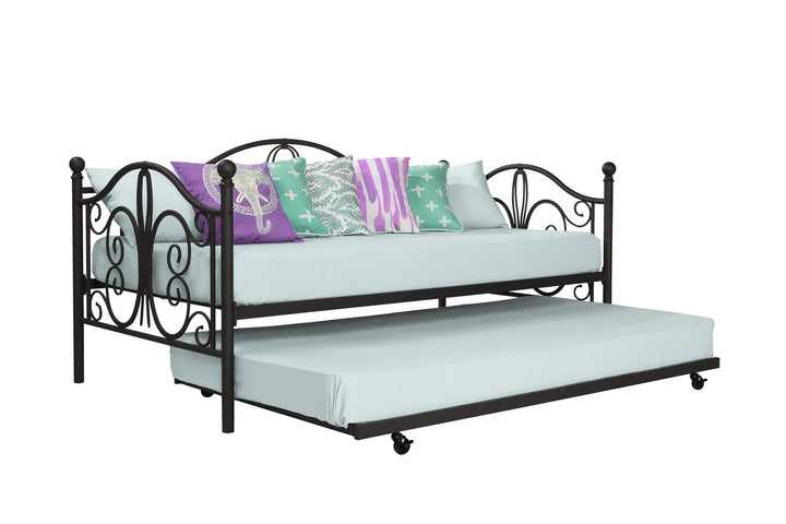 Ballard Victorian Metal Daybed and Trundle with Set - Bronze - Twin