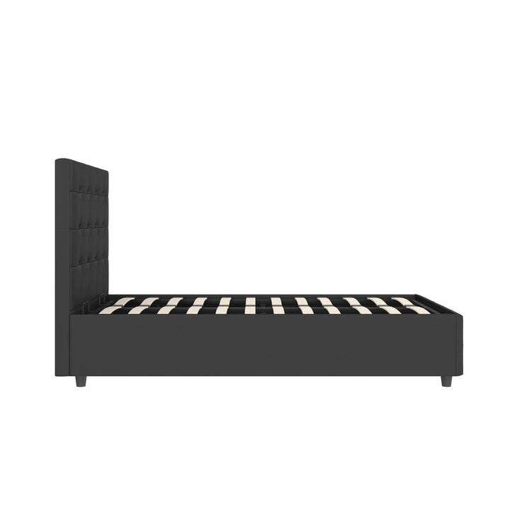 Cambridge Upholstered Bed with Gas Lift Storage Compartment - Black - Twin