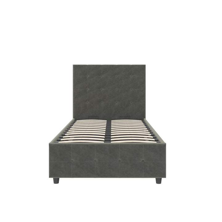 Cambridge Upholstered Bed with Gas Lift Storage Compartment - Gray - Twin