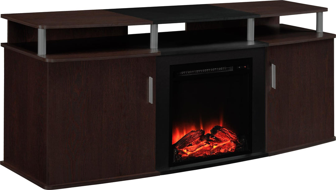 Carson Electric Fireplace TV Console for TVs up to 70 Inch - Cherry