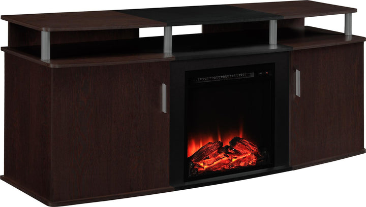 Carson Electric Fireplace TV Console for TVs up to 70 Inch - Cherry