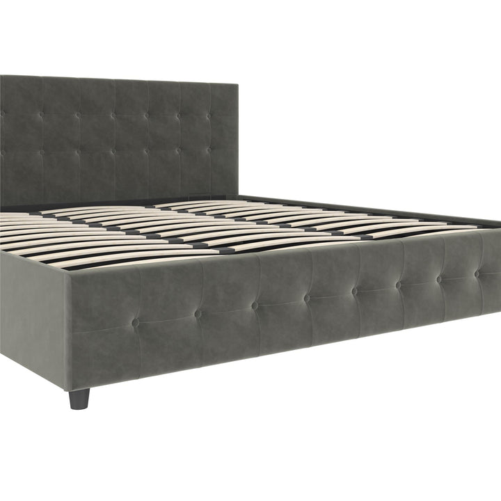 Cambridge Upholstered Bed with Gas Lift Storage Compartment - Gray - King