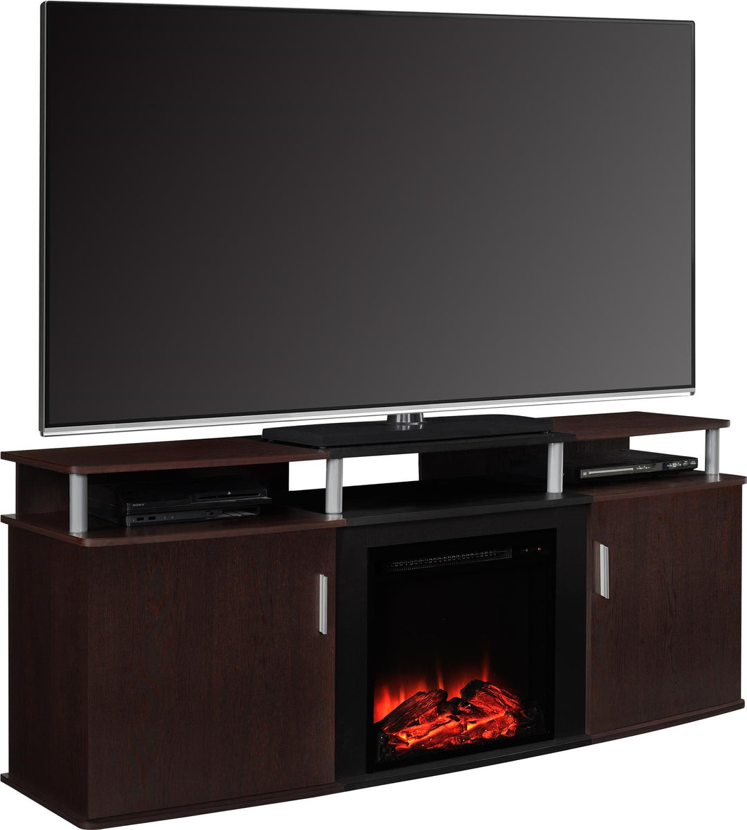 Carson Electric Fireplace TV Console for TVs up to 70 Inch - Cherry