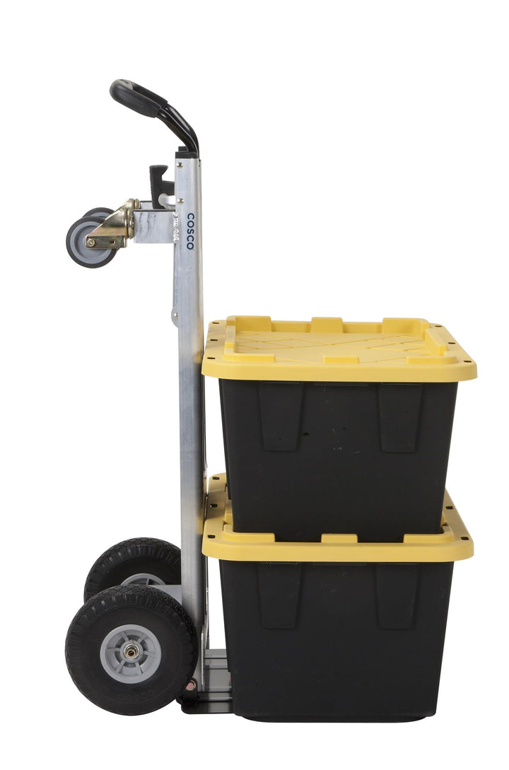 3-in-1 Folding Series Hand Truck, Cart and Platform Cart with Flat Free Wheels - Aluminum/Black