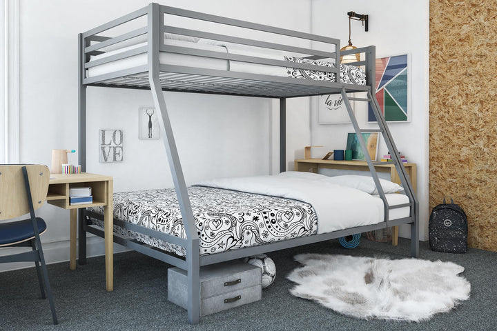 Durable metal bunk with ladder -  Silver 