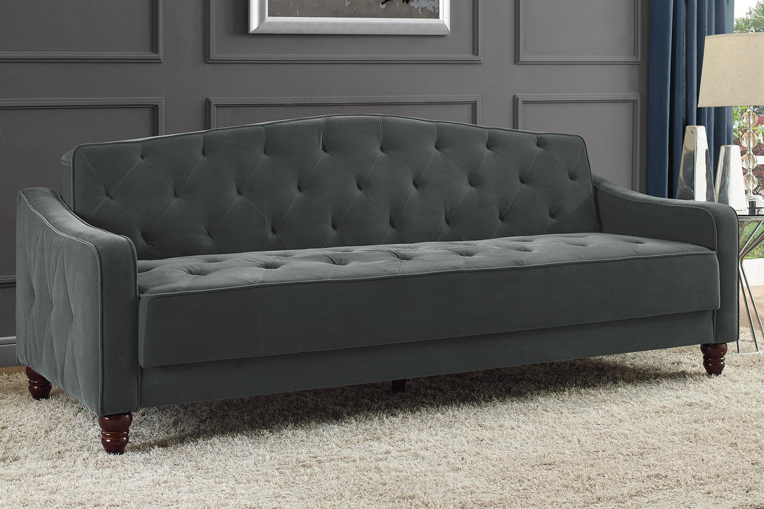 Vintage Tufted Sofa Sleeper II - Dark Gray