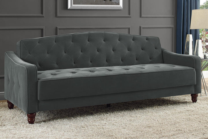 Vintage Tufted Sofa Sleeper II - Dark Gray