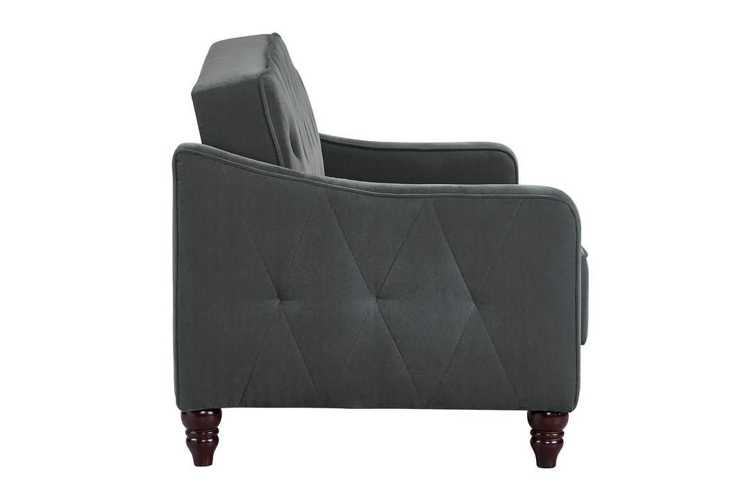 Vintage Tufted Sofa Sleeper II - Dark Gray