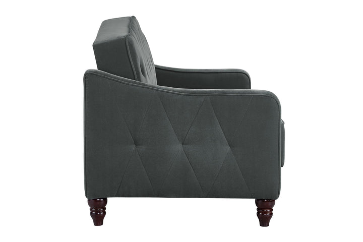 Vintage Tufted Sofa Sleeper II - Dark Gray