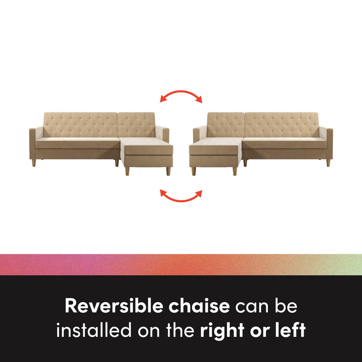 Liberty Reversible Sectional/Futon with Storage - Ivory