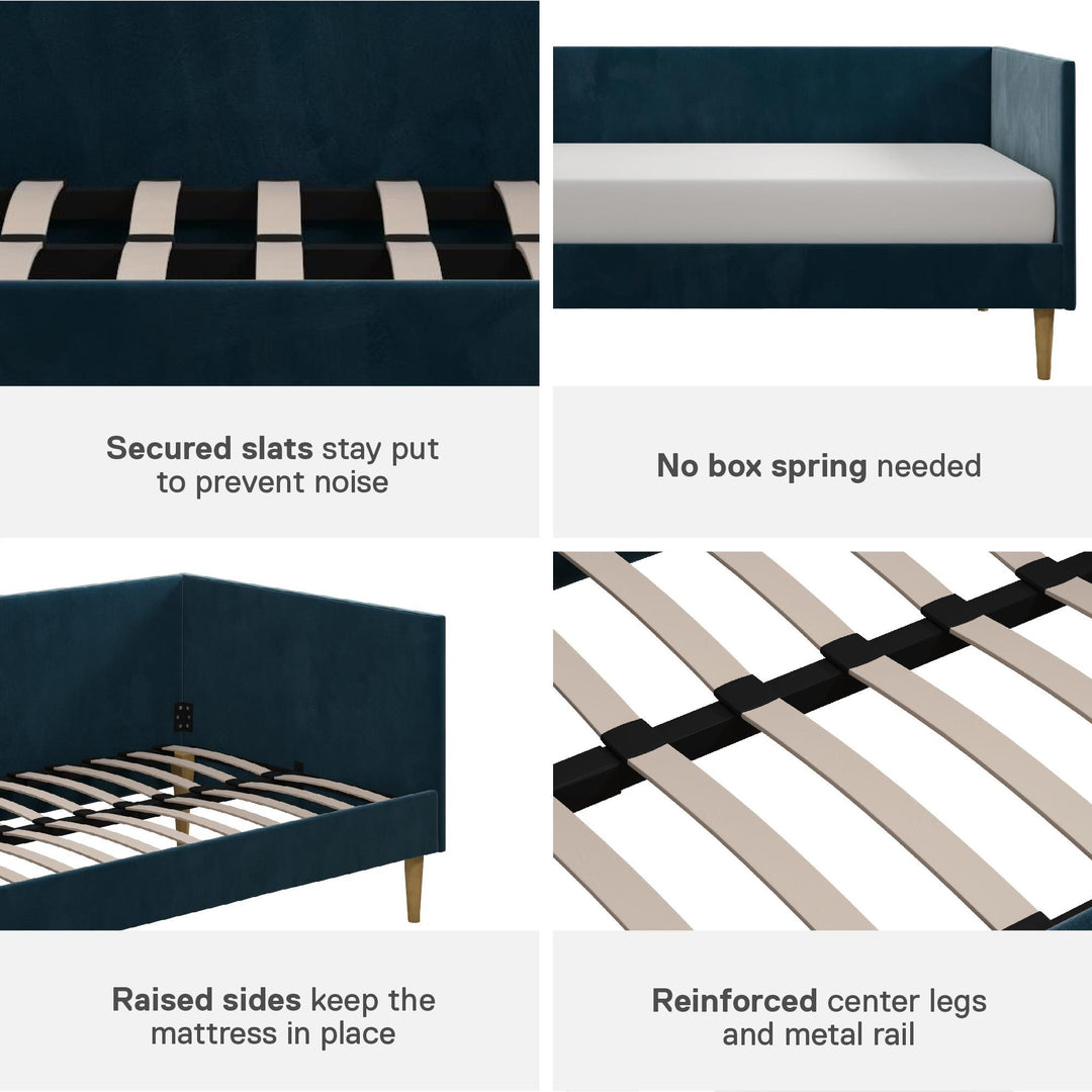 Franklin Mid Century Upholstered Daybed Contemporary Design - Blue - Twin