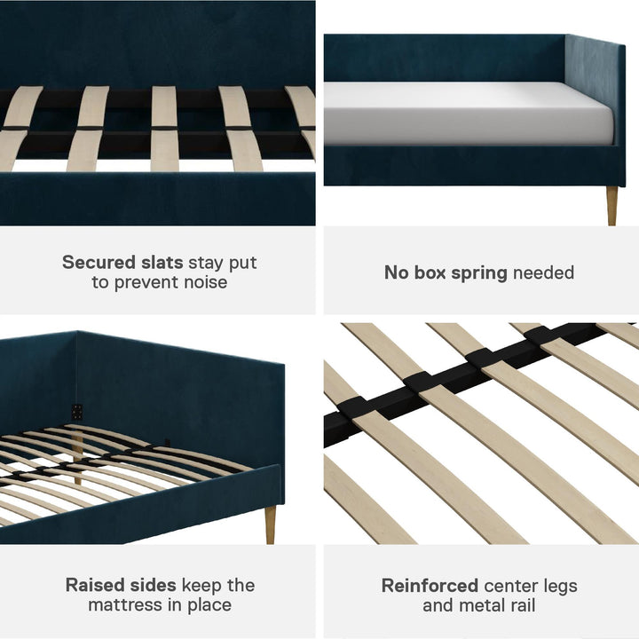 Franklin Mid Century Upholstered Daybed Contemporary Design - Blue - Full