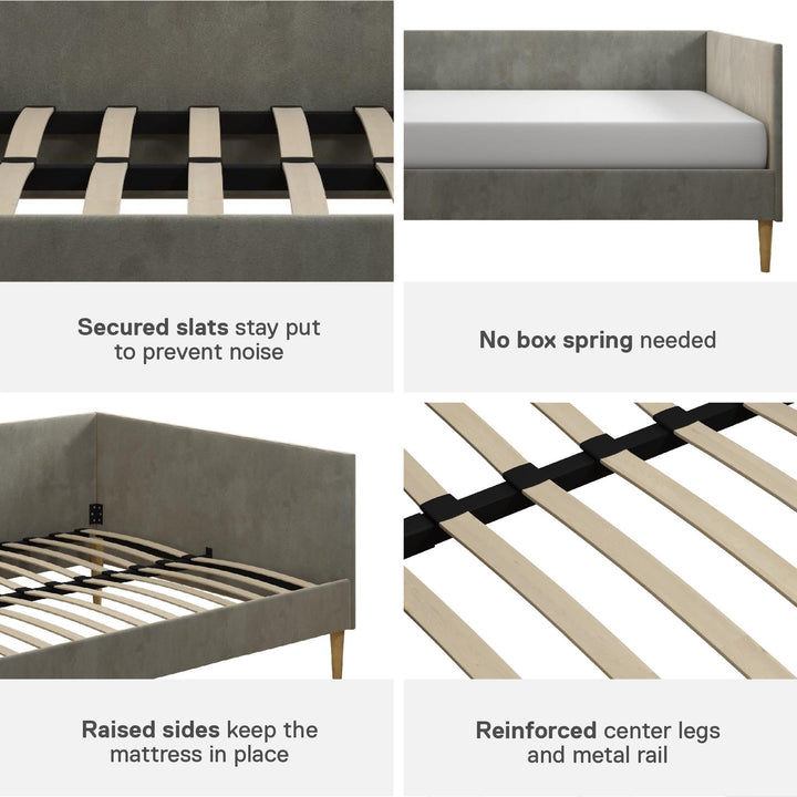Franklin Mid Century Upholstered Daybed Contemporary Design - Gray - Full