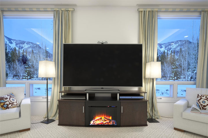 Carson Electric Fireplace TV Console for TVs up to 70 Inch - Cherry