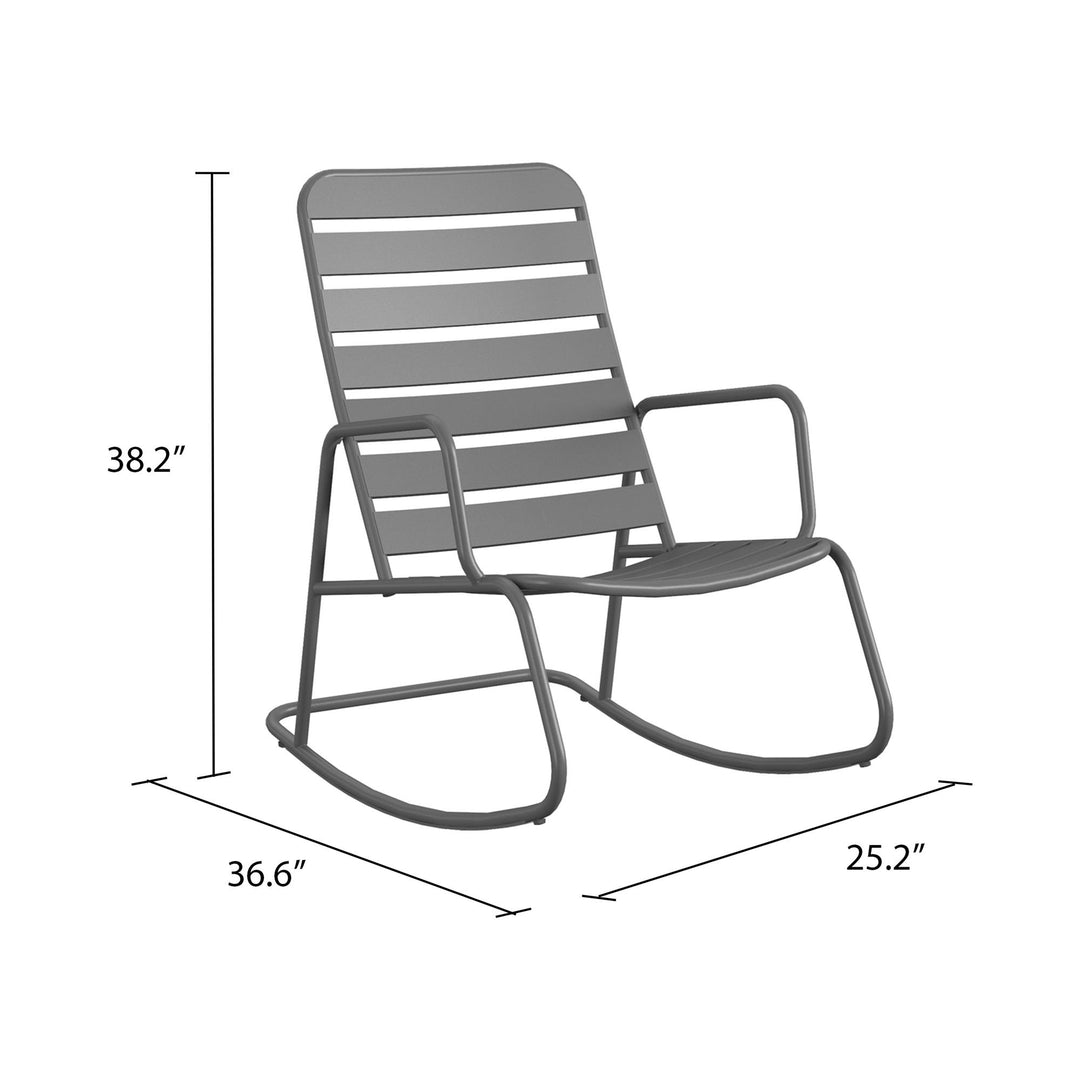 Roberta Outdoor/Indoor Rocking Chair - Charcoal