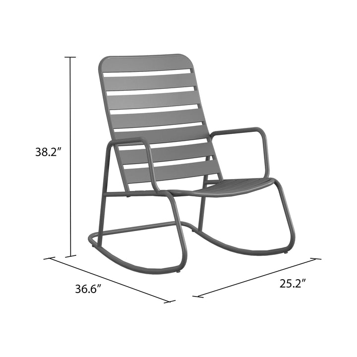 Roberta Outdoor/Indoor Rocking Chair - Charcoal
