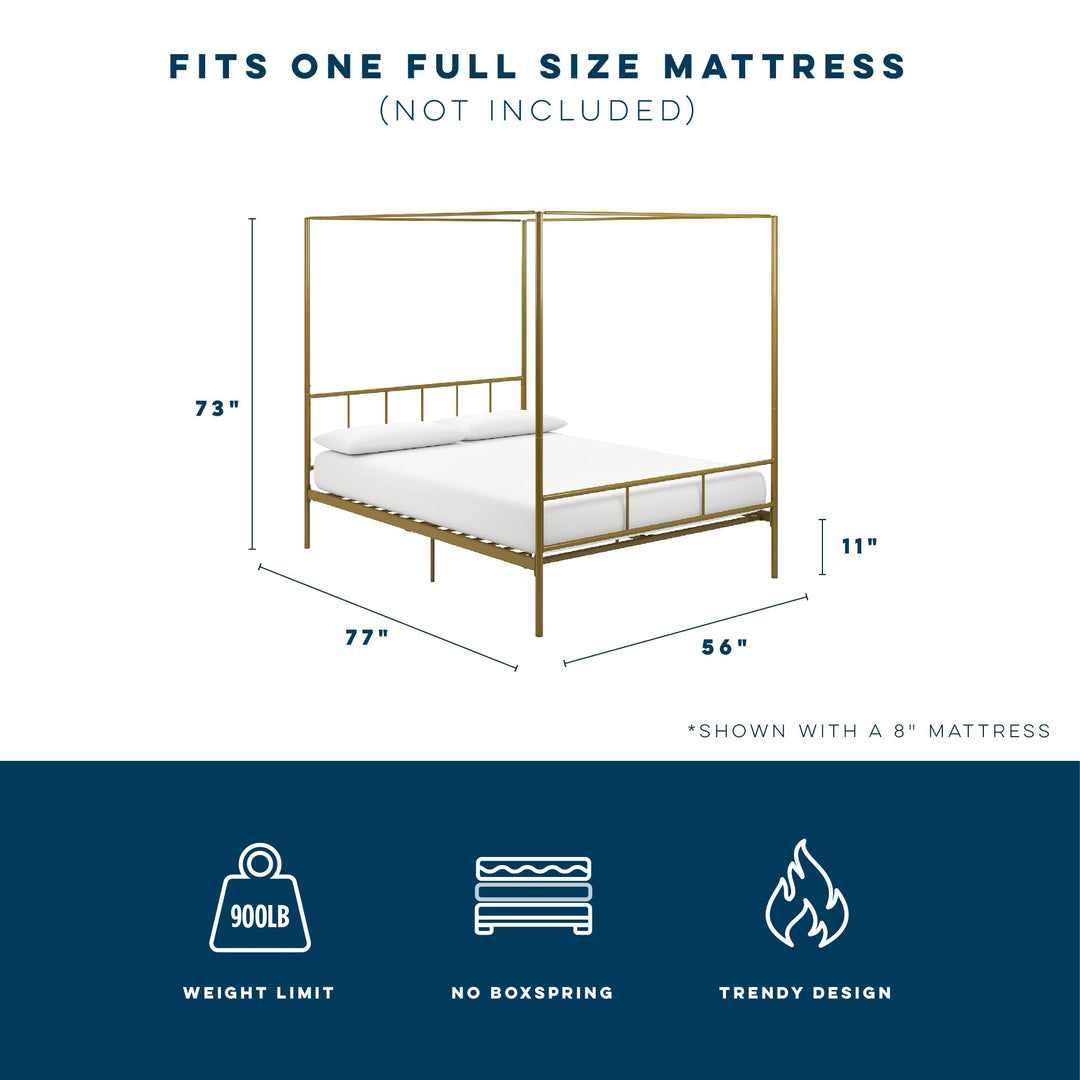 Stylish Marion Canopy Bed for Modern Bedroom -  Gold 