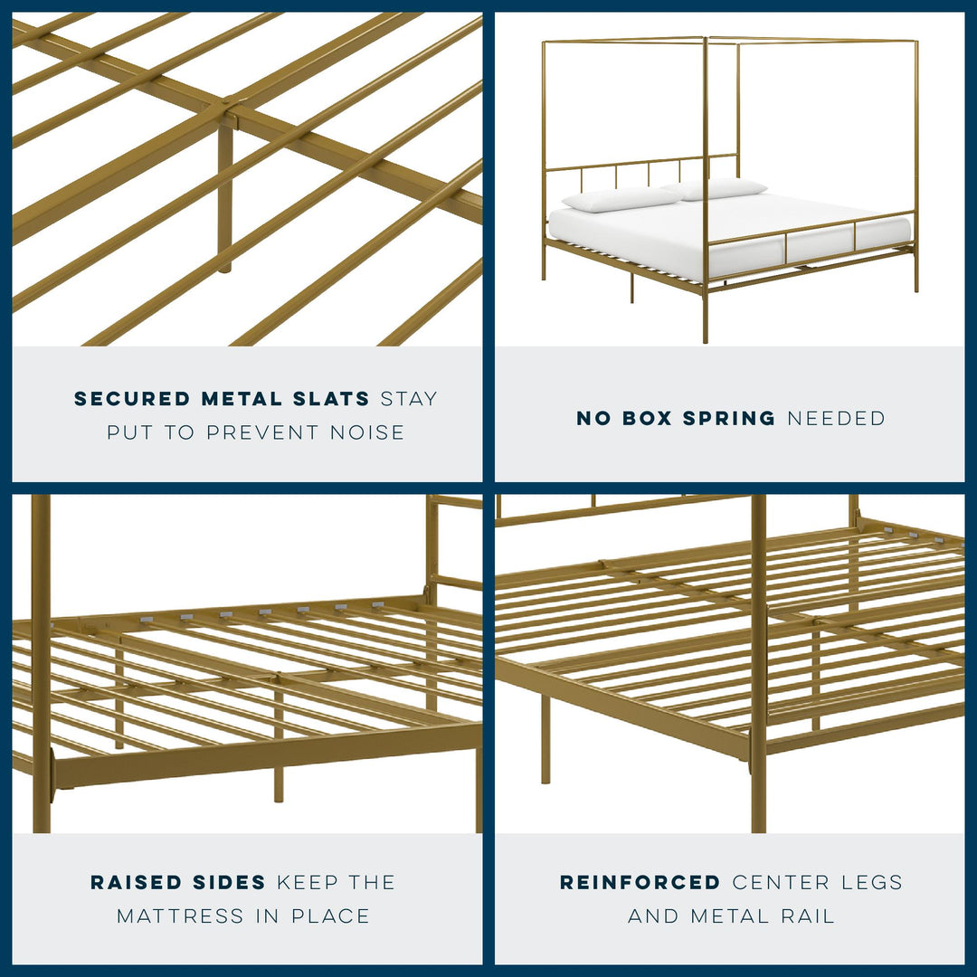 Best Marion Canopy Bed for Spacious Bedroom -  Gold 