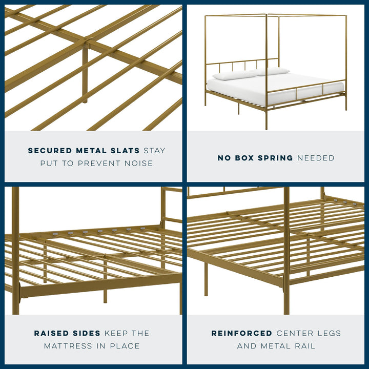 Best Marion Canopy Bed for Spacious Bedroom -  Gold 