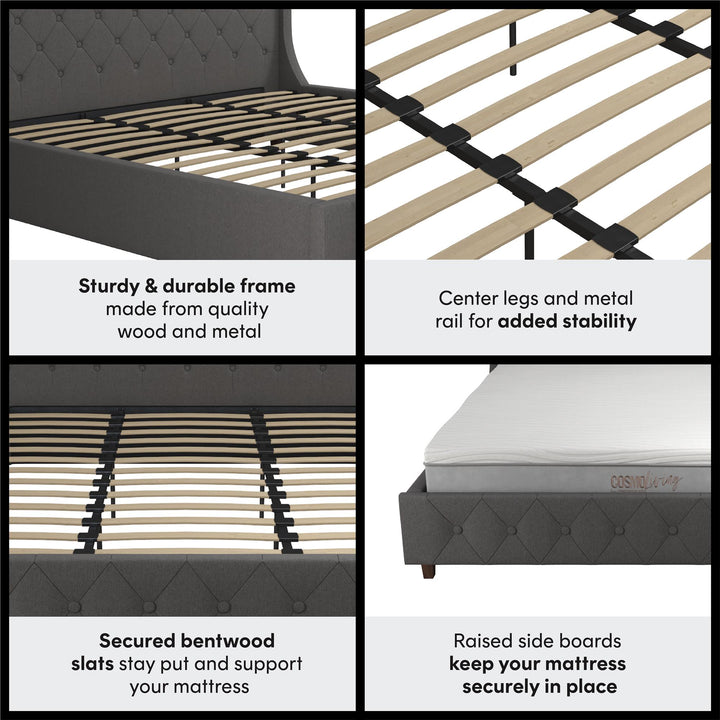 Mercer Upholstered Bed - Grey Linen - King