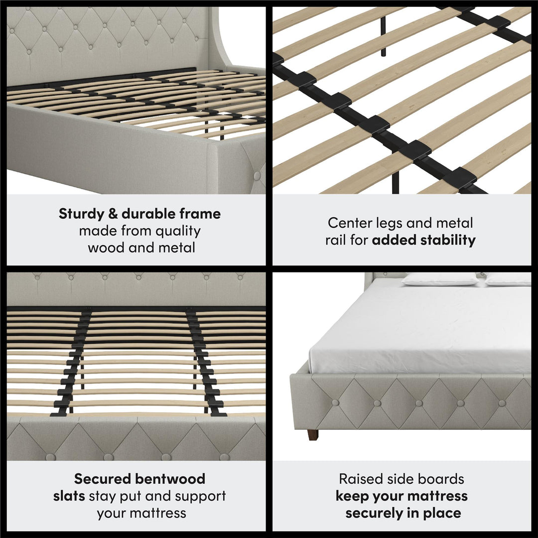 Mercer Upholstered Bed - Light Gray - King