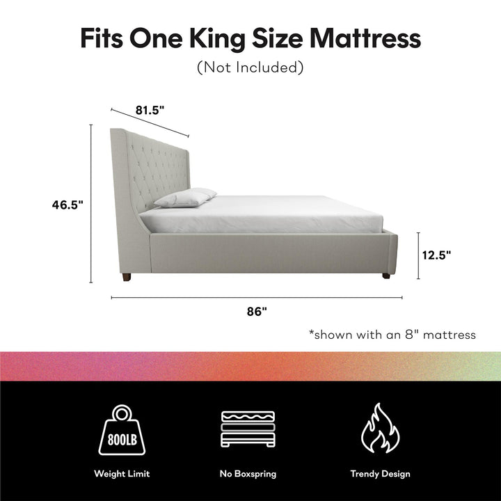 Mercer Upholstered Bed - Light Gray - King