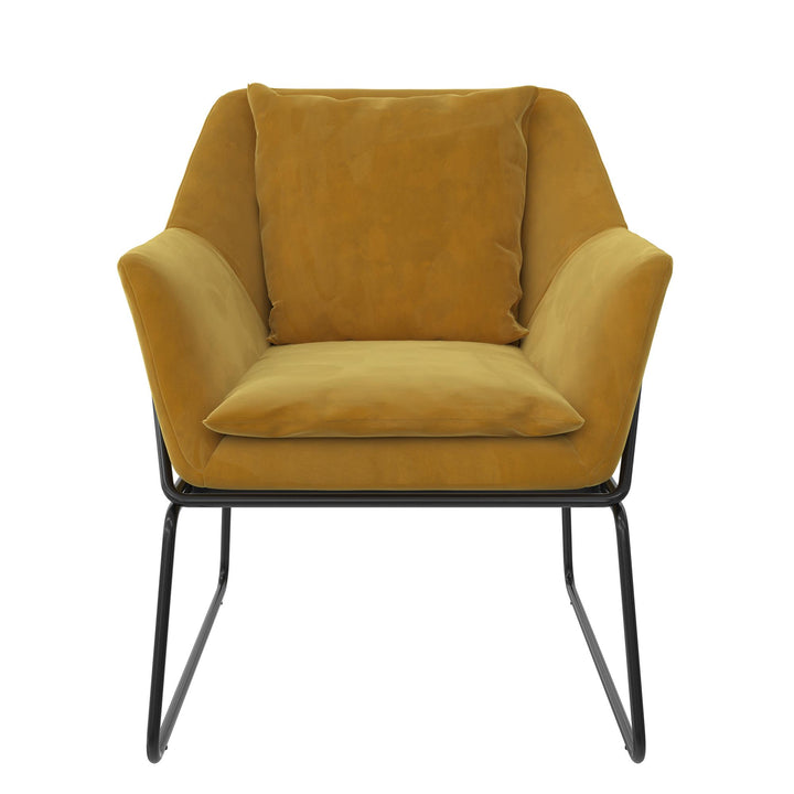 Avery Upholstered Chair with Velvet -  Mustard