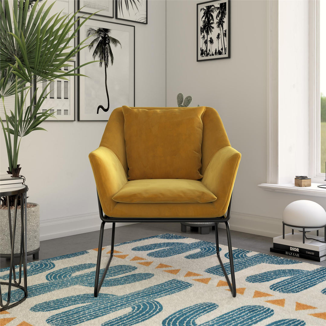 Best Padded Backrest Accent Chair -  Mustard