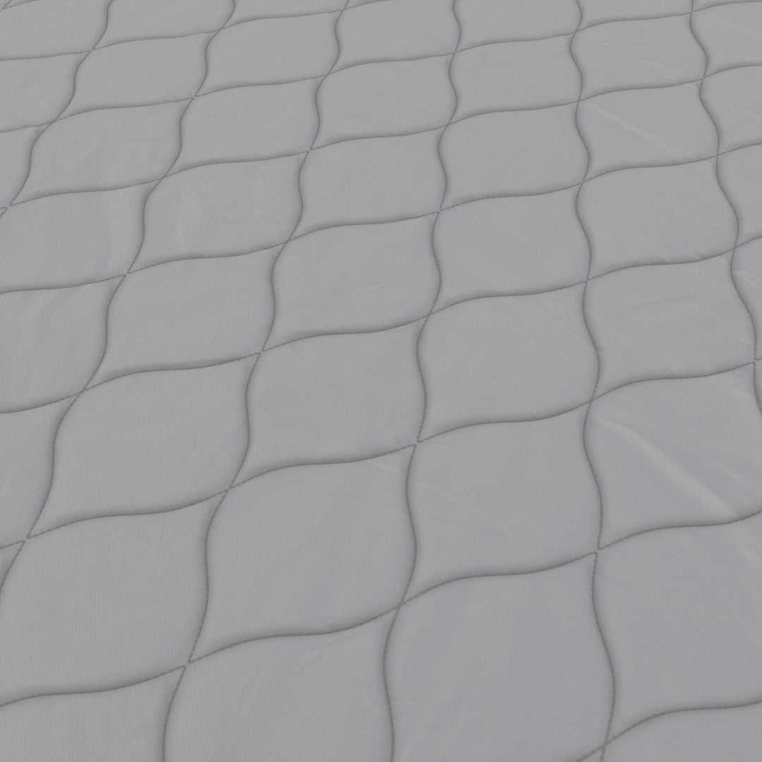 6 Inch Quilted Mattress with Machine Washable Cover - Soft Grey - Full