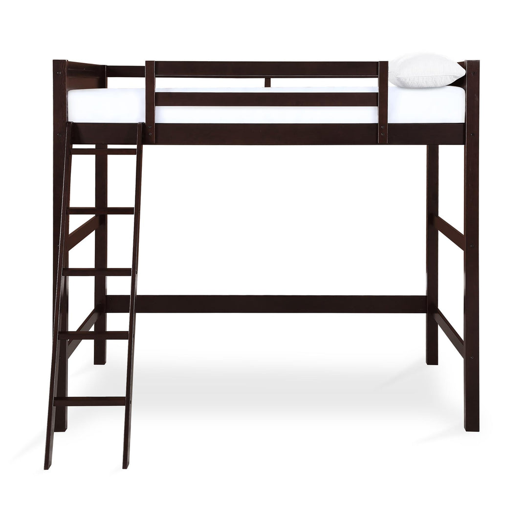 Denver Wooden Kids Loft Bed with Storage Space - Espresso
