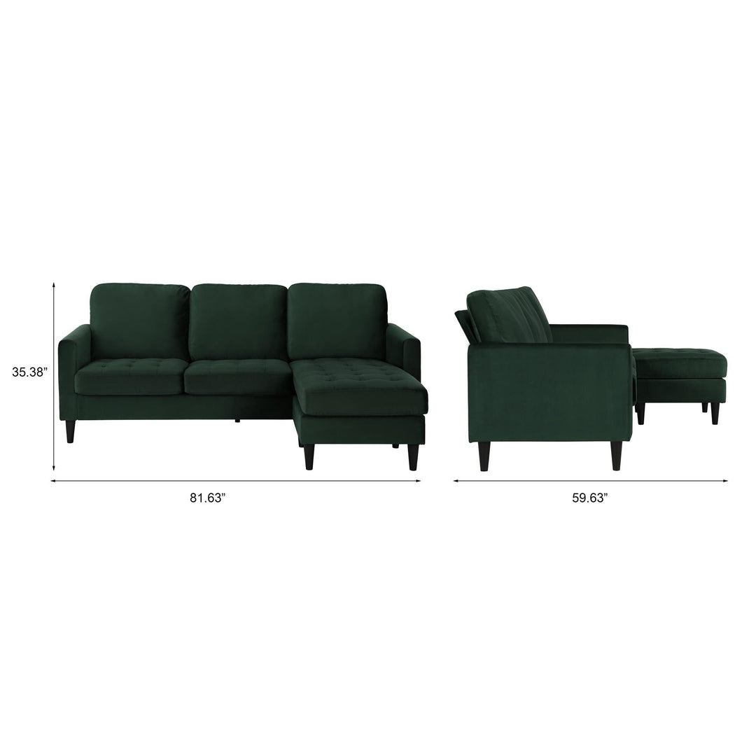 Strummer Reversible Sectional Sofa Couch - Green