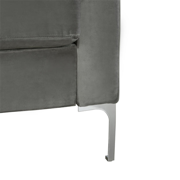Chapman Reversible Sectional Sofa with Chrome Legs - Gray