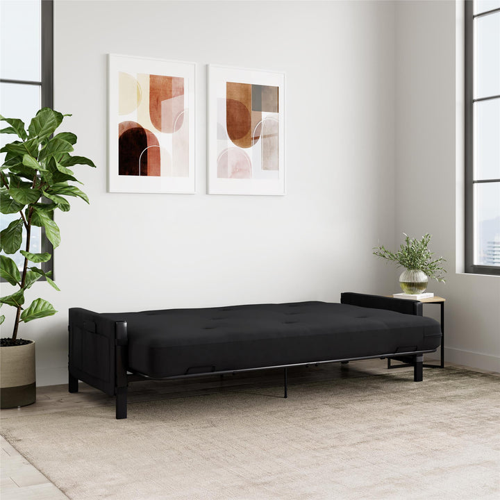 Fairview Storage Futon with 6 Inch Thermobonded High Density Polyester Fill Futon Mattress - Charcoal