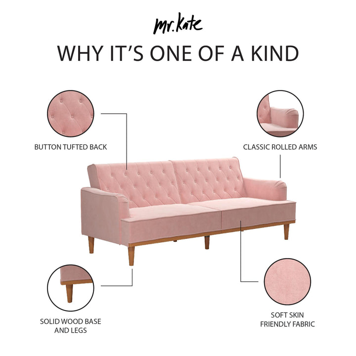 Stella Vintage Coil Futon - Pink