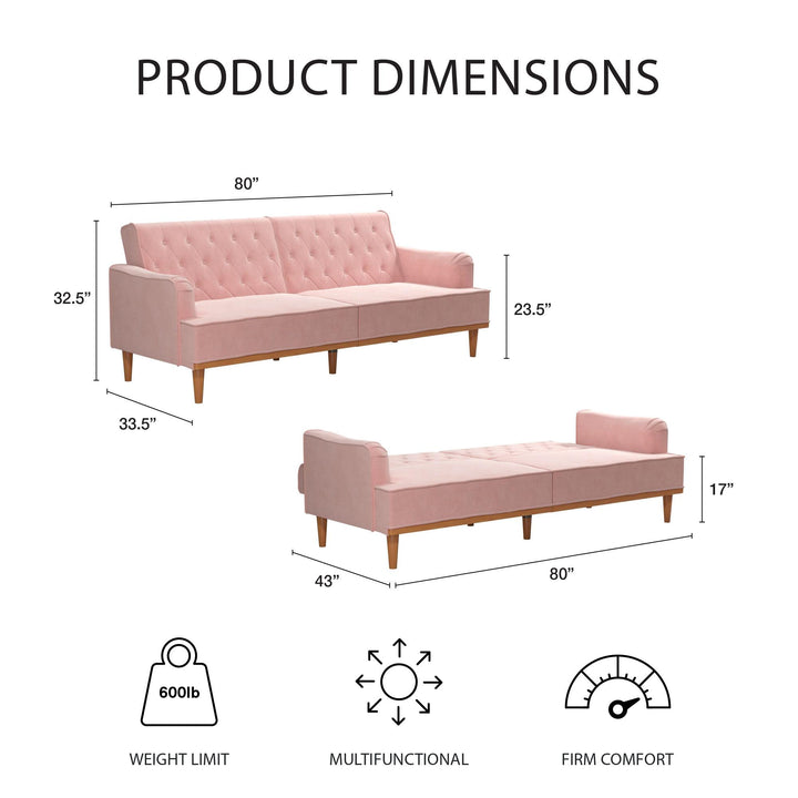 Stella Vintage Coil Futon - Pink