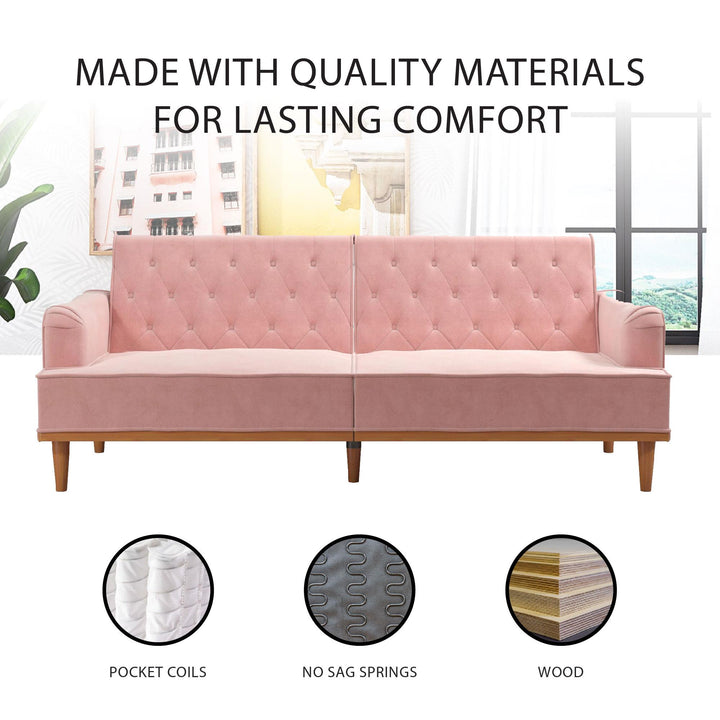 Stella Vintage Coil Futon - Pink
