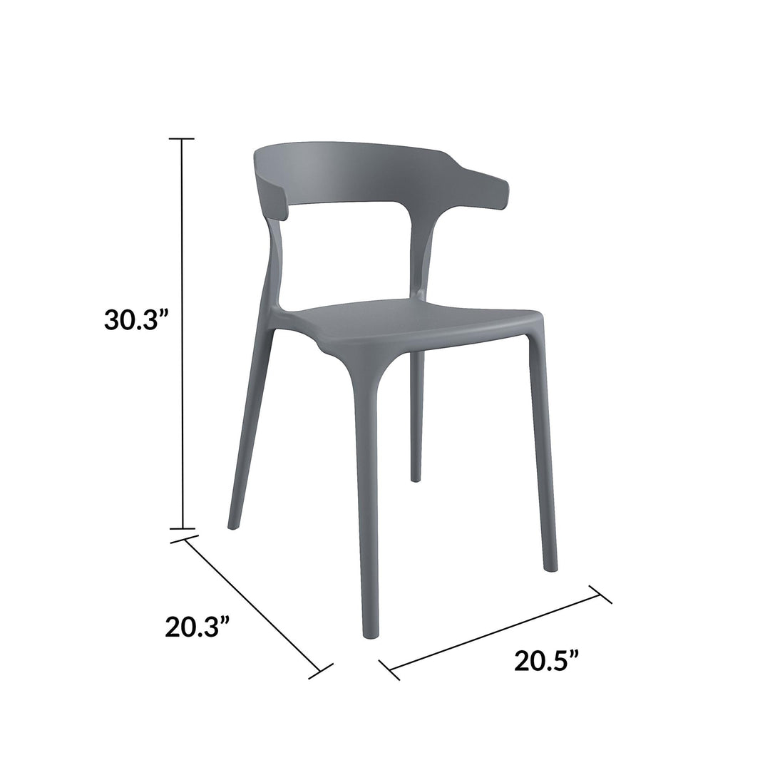 Felix Stacking Dining Chairs, Indoor/Outdoor, 4-Pack - Charcoal - 4-Pack
