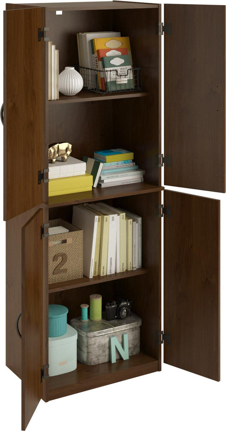 Systematic 4-Door 5' Storage Cabinet - Medium Brown