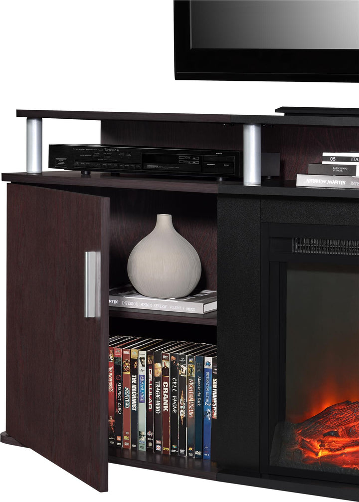 Carson Electric Fireplace TV Console for TVs up to 70 Inch - Cherry