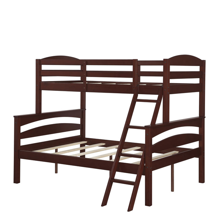 Brady Twin over Full Wooden Bunk Bed Frame with Ladder - Espresso