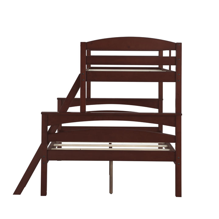 Brady Twin over Full Wooden Bunk Bed Frame with Ladder - Espresso