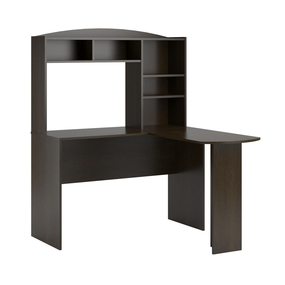 Sutton L Desk with Hutch - Espresso