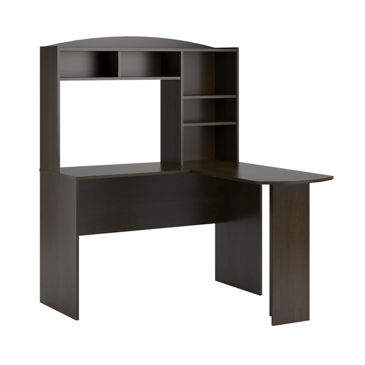Sutton L Desk with Hutch - Espresso