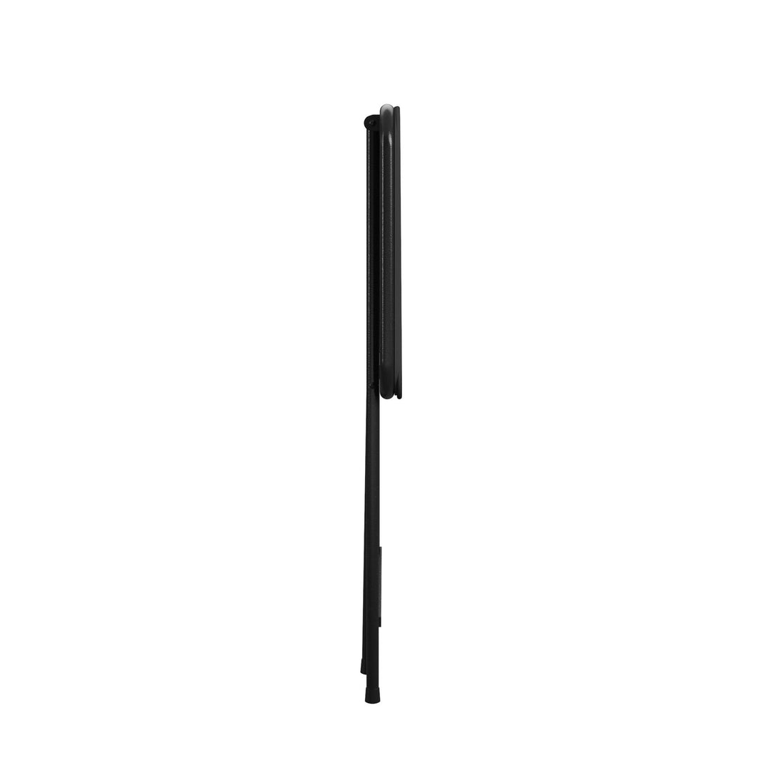 5 Piece Folding Vinyl Top TV Tray Set with Storage Rack - Black - 1-Pack