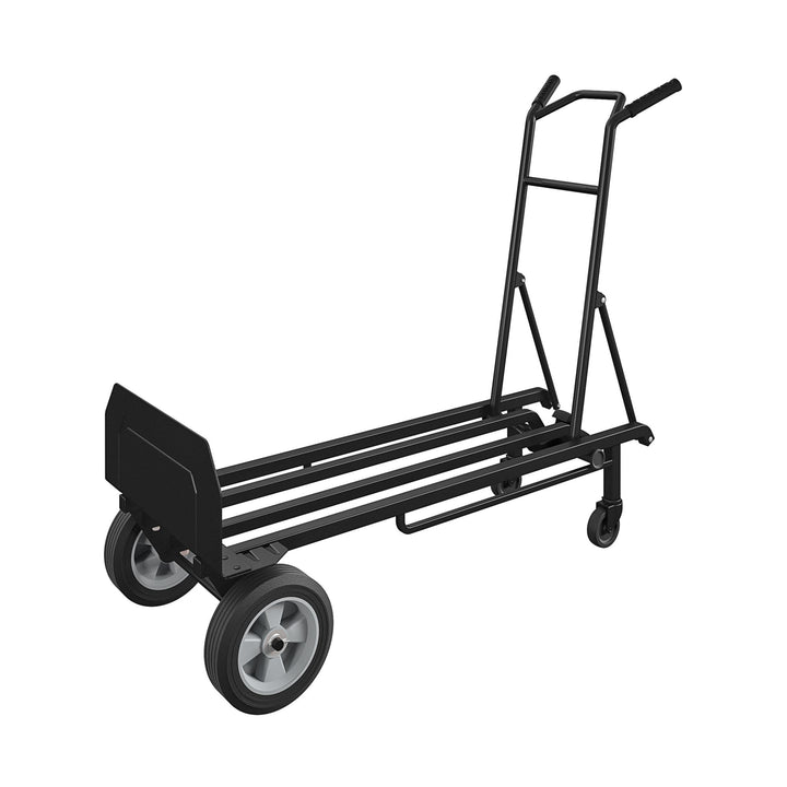 Steel 2 in 1 Hand Truck with 800 lb Weight Capacity - Black